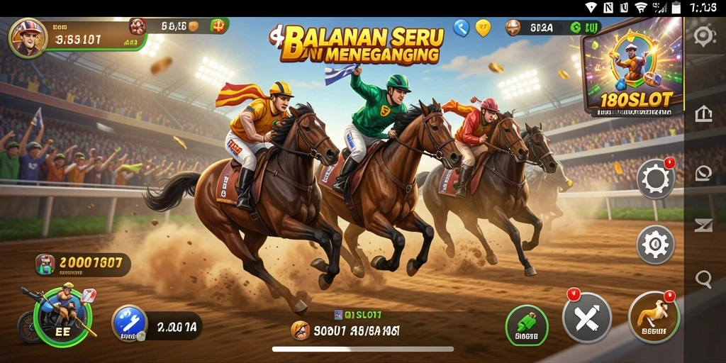 Screenshot gameplay 180SLOT menampilkan balapan seru dan menarik.