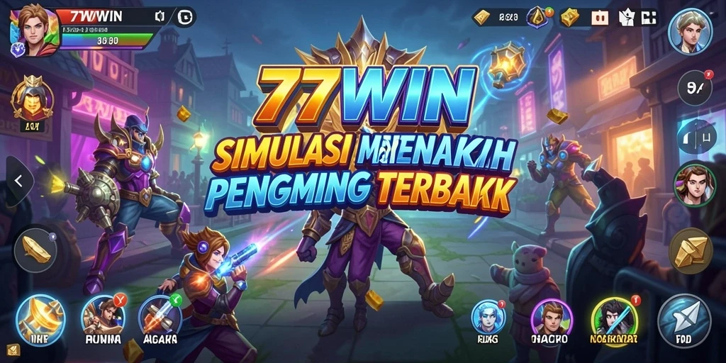 Screenshot utama 77WIN menampilkan gameplay simulasi yang menggugah selera.