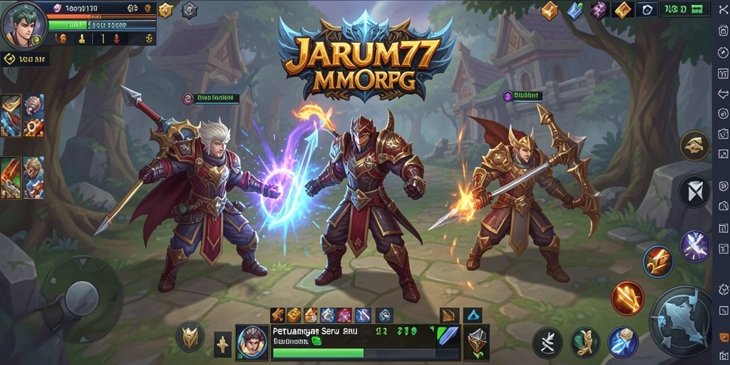 Screenshot menampilkan aksi seru dalam JARUM77 MMORPG.