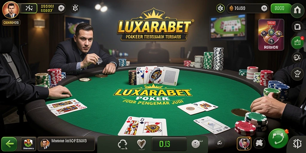 Tampilan gameplay poker yang menarik dan interaktif di LUXARABET.