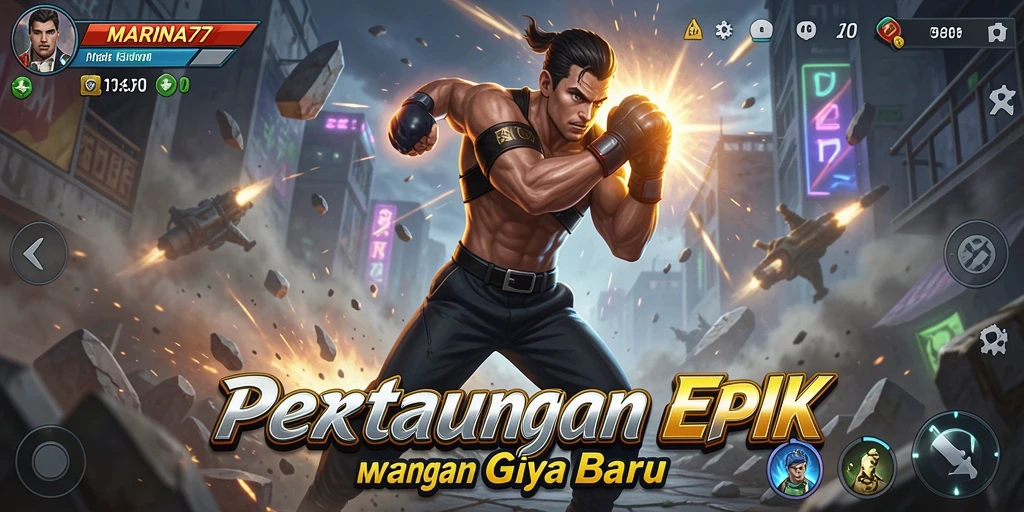 Tampilan gameplay Fighting yang mendebarkan di MARINA77.