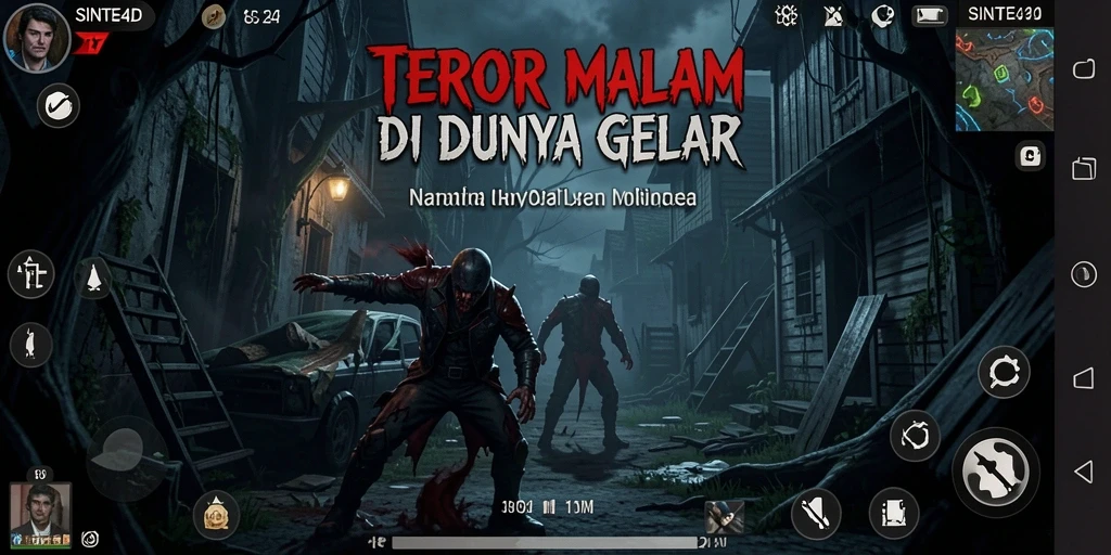 Tampilan gameplay SINTE4D yang menakutkan dan mendebarkan.