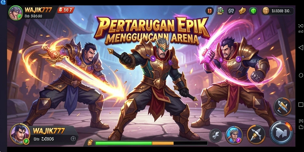 Gameplay seru WAJIK777 saat bertarung di arena penuh aksi.