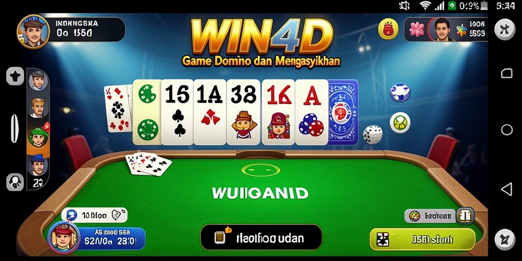Tampilan gameplay domino yang seru dan menantang di WIN4D.